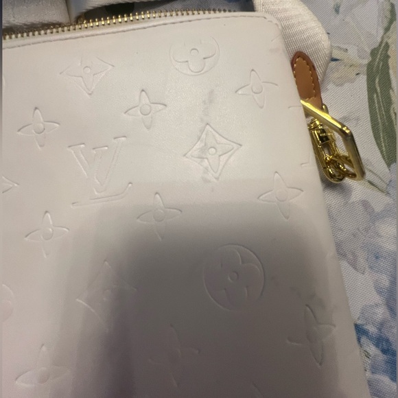 White Crossbody Bag with Gold Accents - Picture 3 of 6